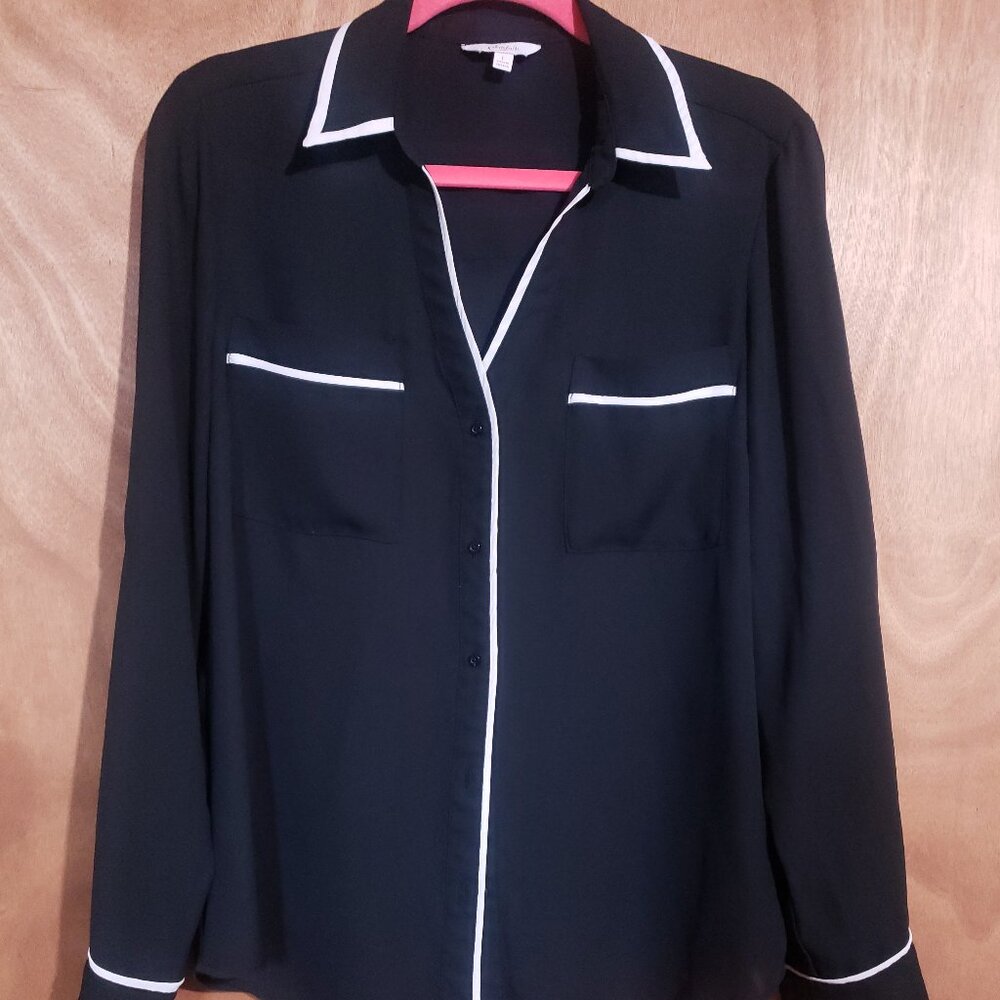 Candies Black & White Blouse (sz Lge)